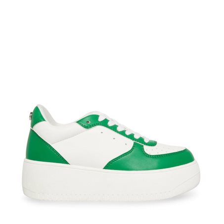 White / Green Steve Madden Rocket Women's Platform Shoes | PH 9176BJK